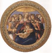 Madonna and child with six Angels or Madonna of the Pomegranate Sandro Botticelli